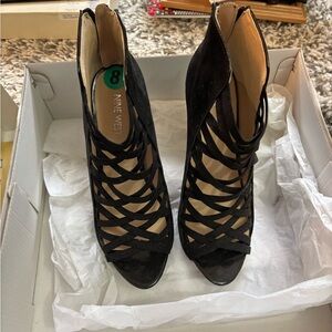 Nine West Black Strappy Heels